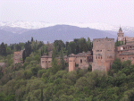 Alhambra Palace and snow on the mountains